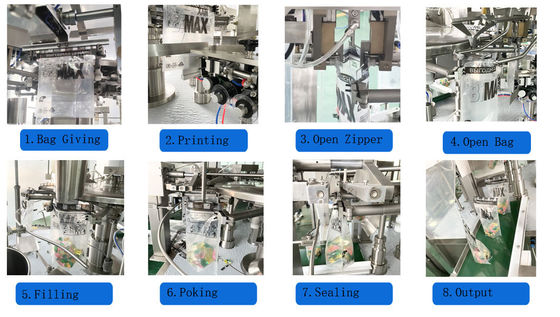 Zip Lock Premade Bag Packaging Machine For Beef Jerky Dried Meat