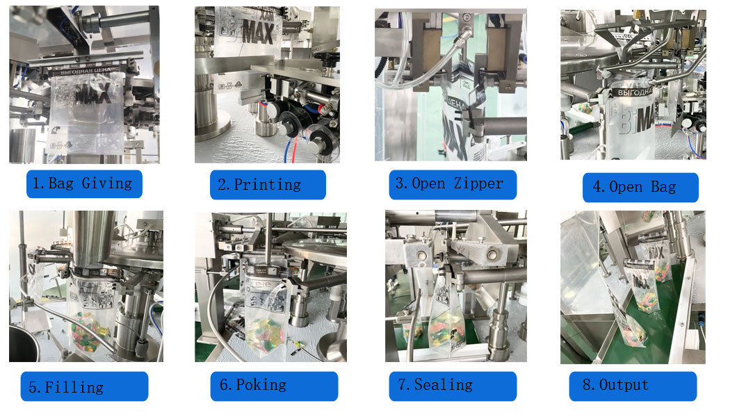 Zip Lock Premade Bag Packaging Machine For Beef Jerky Dried Meat