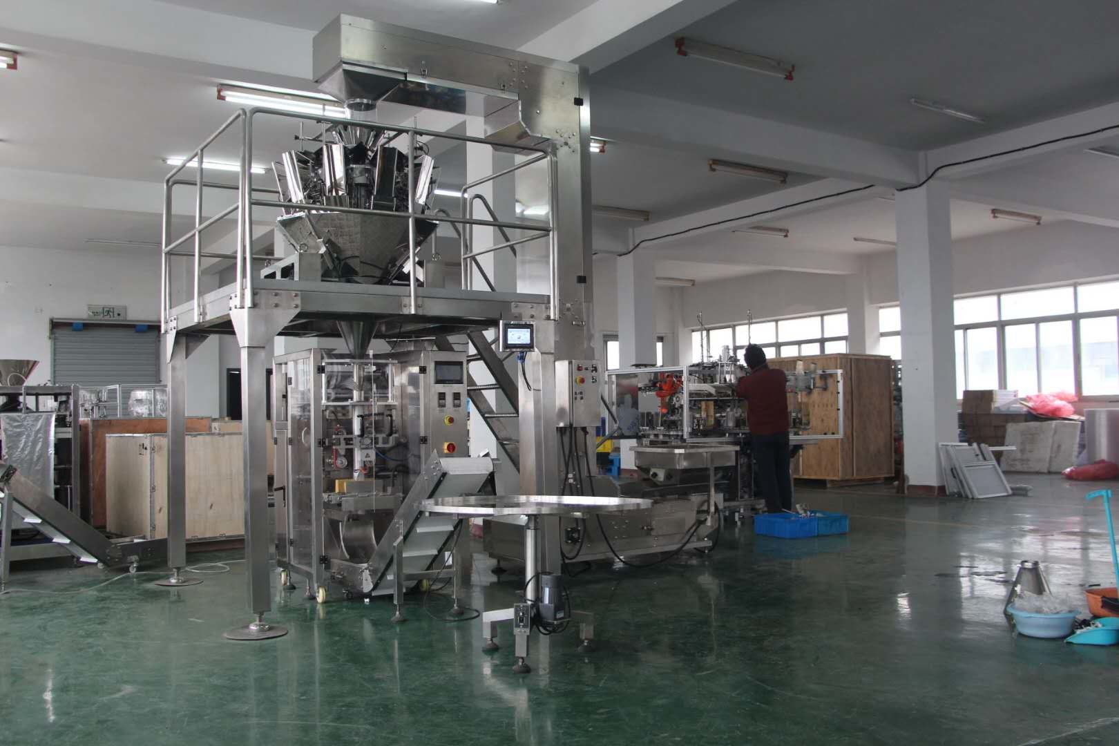 304SS Automatic Dried Fruit Vertical Pouch Packing Machine 50Bags/Min